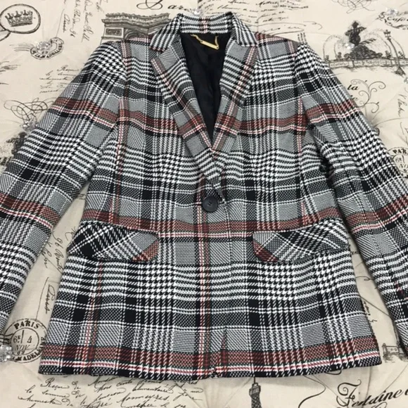 Trina Turk Habanero 2 Plaid Single-Button Blazer - Picture 4 of 6